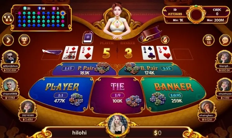 Giao diện chơi Baccarat Tại AWIN68